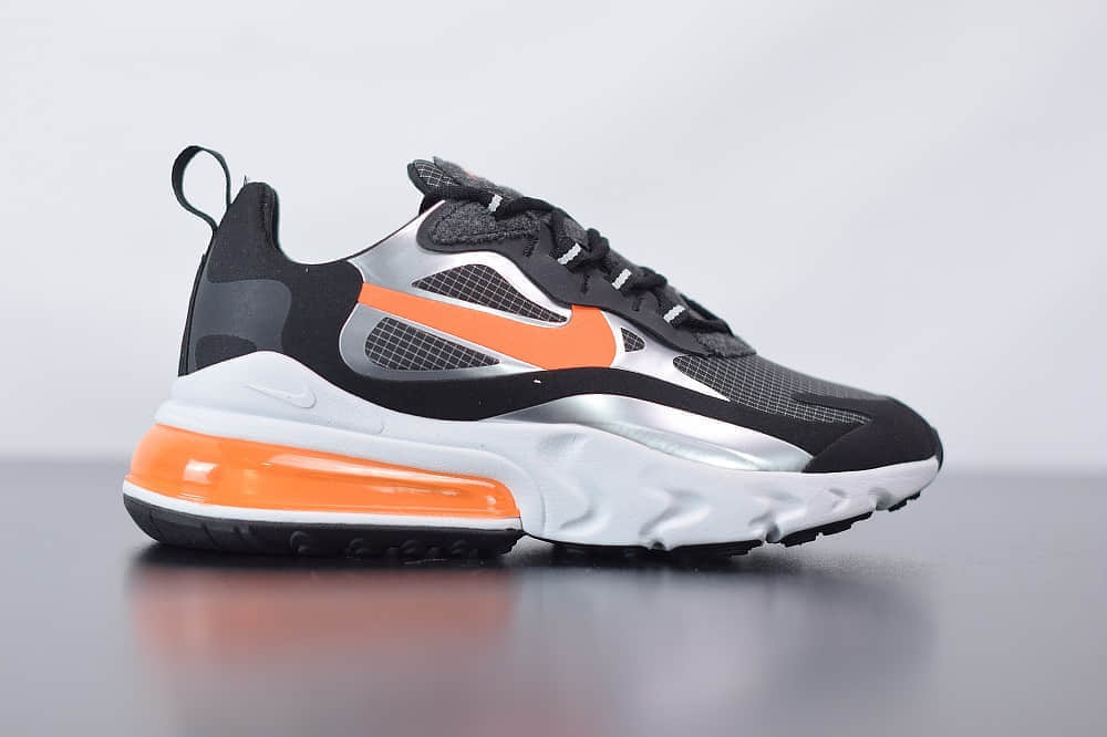 耐克Nike Air Max 270 React黑橙色气垫运动鞋纯原版本 货号:CQ4598-084
