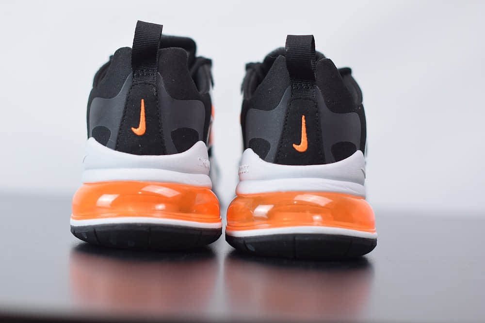 耐克Nike Air Max 270 React黑橙色气垫运动鞋纯原版本 货号:CQ4598-084