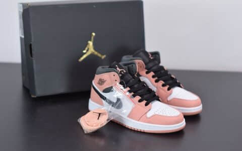 乔丹Air Jordan 1 MID樱花粉中帮篮球鞋纯原版本 货号：555112-603