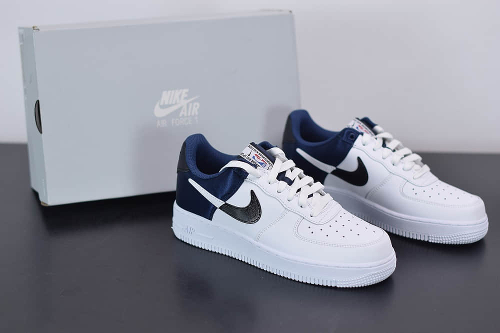 耐克Nike Air Force 1'07 LV8 1HO19空军一号白蓝丝绸拼接板鞋纯原版本 货号:BQ4420-400