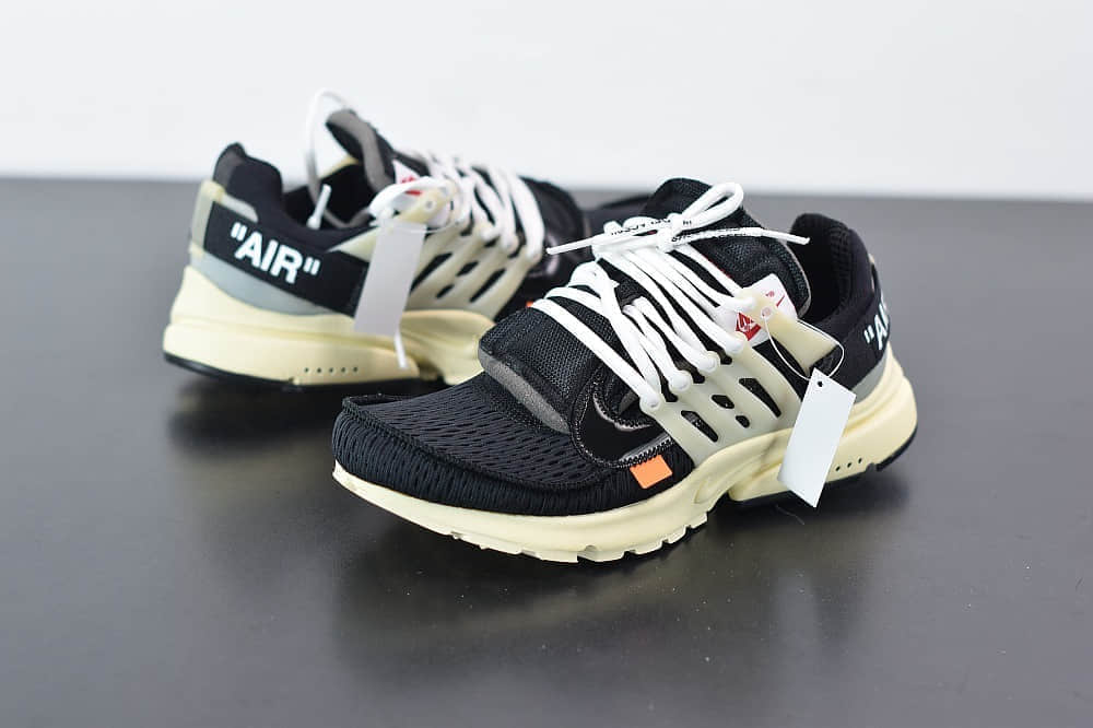 耐克Nike Air Presto x OFF-WHITE 2.0 The Ten耐克王解构OW黑白色联名袜子跑鞋纯原版本 货号:AA3830-001