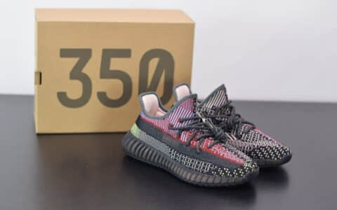 阿迪达斯ADIDAS YEZZY 350 V2彩虹黑天使休闲慢跑鞋纯原版本 货号：FW5190