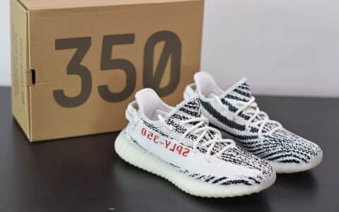 阿迪达斯ADIDAS YEZZY 350 V2白斑马爆米花休闲慢跑鞋纯原版本 货号：CP9654
