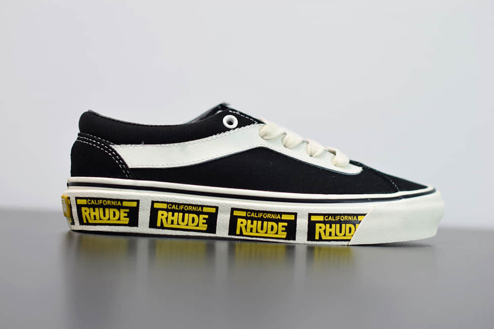 万斯Vans x Rhude Bold Ni 联名款加州车牌串标黑黄配色复古滑板鞋纯原版本 货号:VN0A3WLPTHF