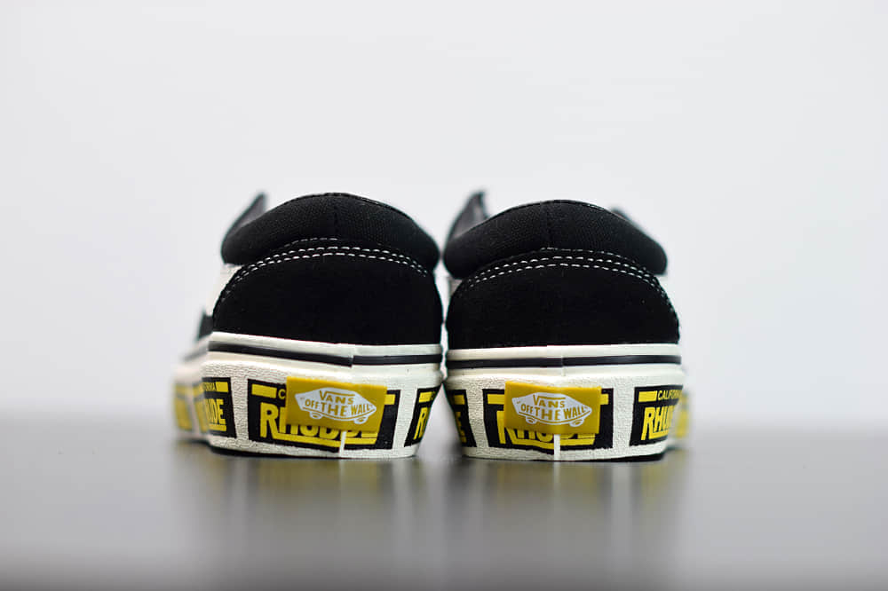 万斯Vans x Rhude Bold Ni 联名款加州车牌串标黑黄配色复古滑板鞋纯原版本 货号:VN0A3WLPTHF