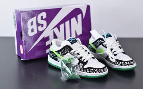 耐克Nike SB Dunk Low Loon斑点黑绿休闲运动板鞋纯原版本 货号：313170-011