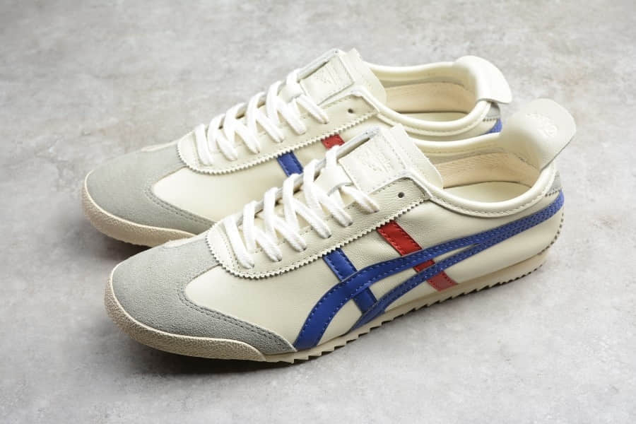 亚瑟士Asics Onitsuka Tiger MEXICO 66鬼冢虎蓝白休闲鞋纯原版本 货号：TH2J4L-0142