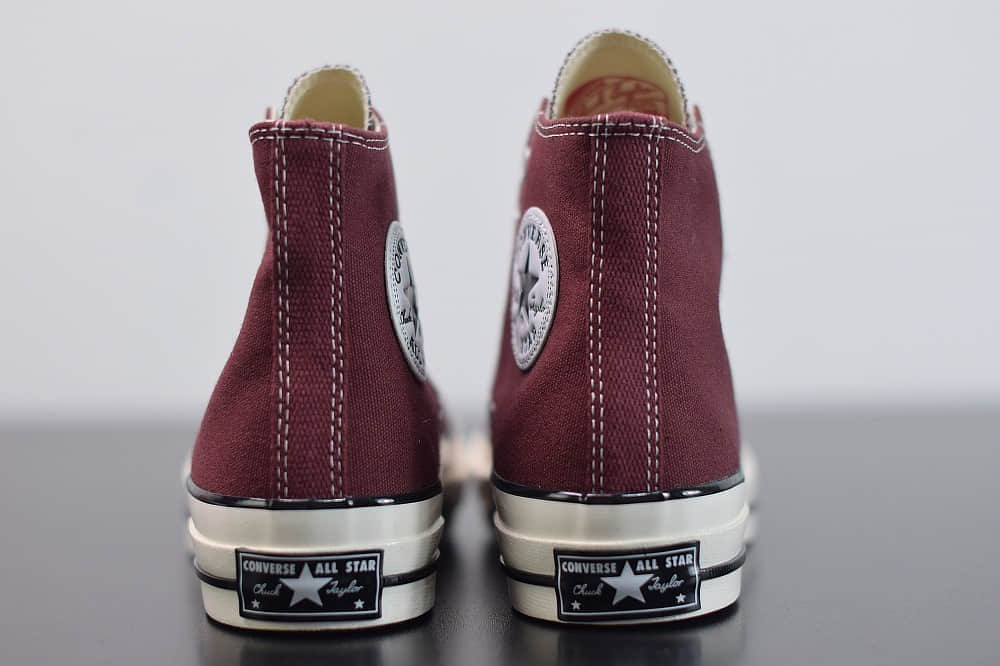 匡威converse all star1970S三星标高帮酒红色硫化帆布鞋纯原版本 货号:162051C