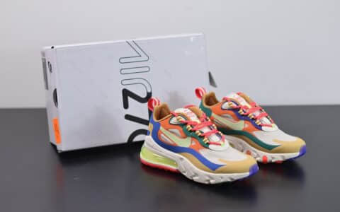 耐克Nike Air Max 270 React彩虹气垫运动鞋纯原版本 货号：CQ4805-071
