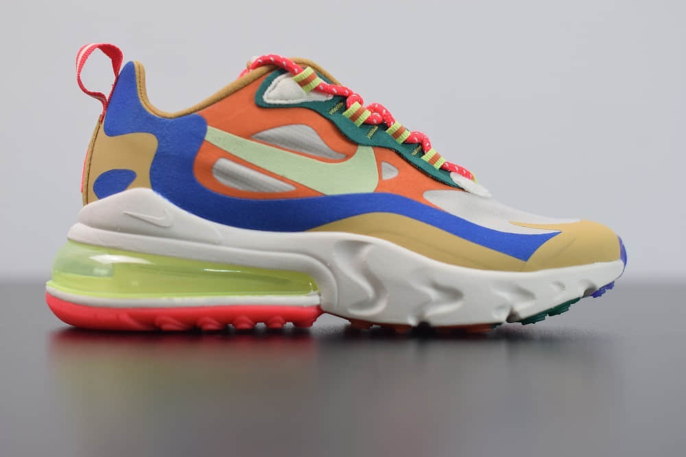 耐克Nike Air Max 270 React彩虹气垫运动鞋纯原版本 货号:CQ4805-071