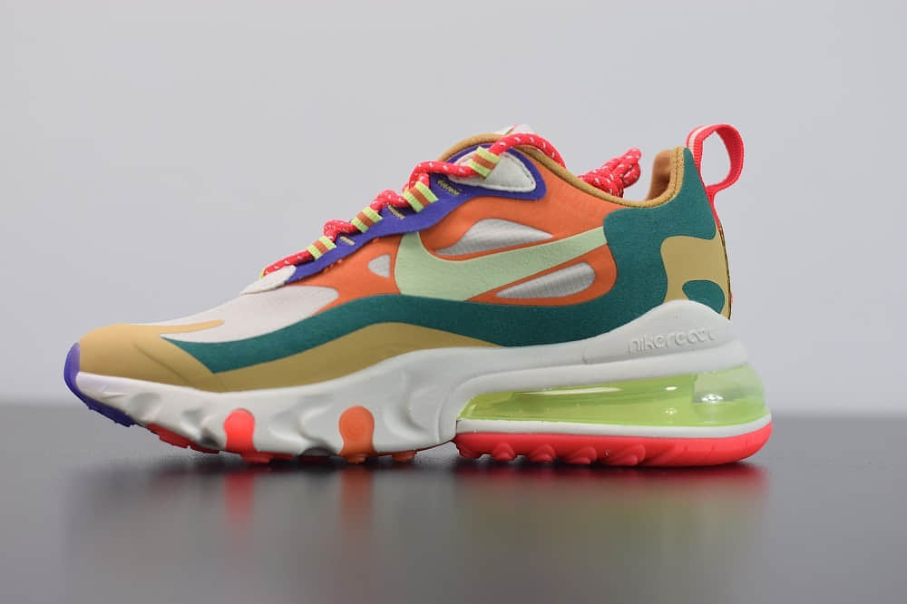 耐克Nike Air Max 270 React彩虹气垫运动鞋纯原版本 货号:CQ4805-071