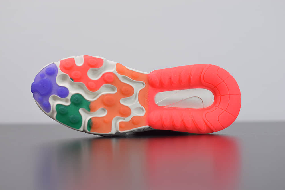 耐克Nike Air Max 270 React彩虹气垫运动鞋纯原版本 货号:CQ4805-071