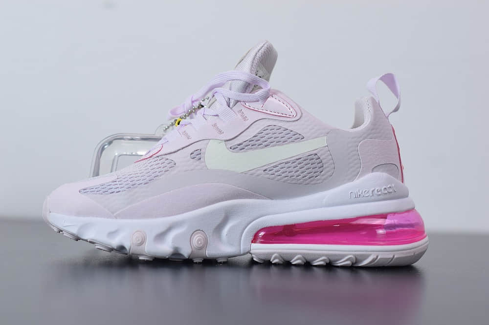 耐克Nike Air Max 270 React瑞亚赛车浅粉气垫运动鞋纯原版本 货号：CZ0374-500