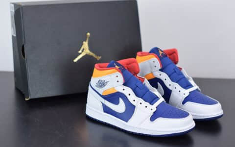 乔丹Air Jordan 1 Mid皇家海军蓝中帮篮球鞋纯原版本 货号：554724-131