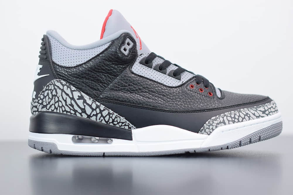 乔丹Air Jordan 3 Retro OG Black Cement复刻黑水泥男子文化篮球鞋纯原版本 货号：854262-001