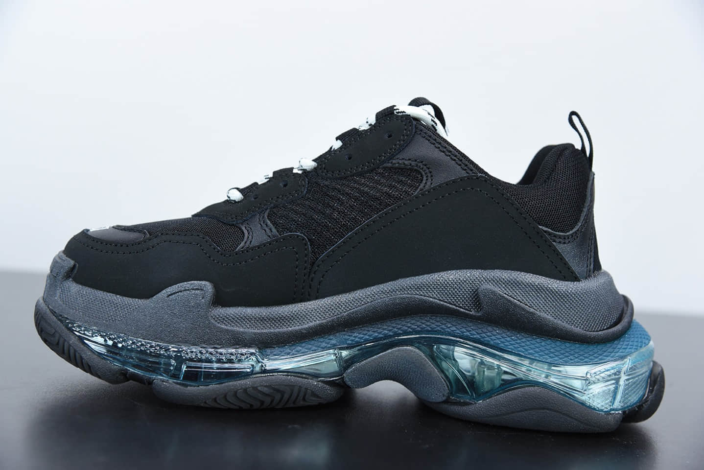 巴黎世家Belenciaga Triple.S黑蓝气垫老爹鞋纯原版本 货号:544351 W09E1 9025