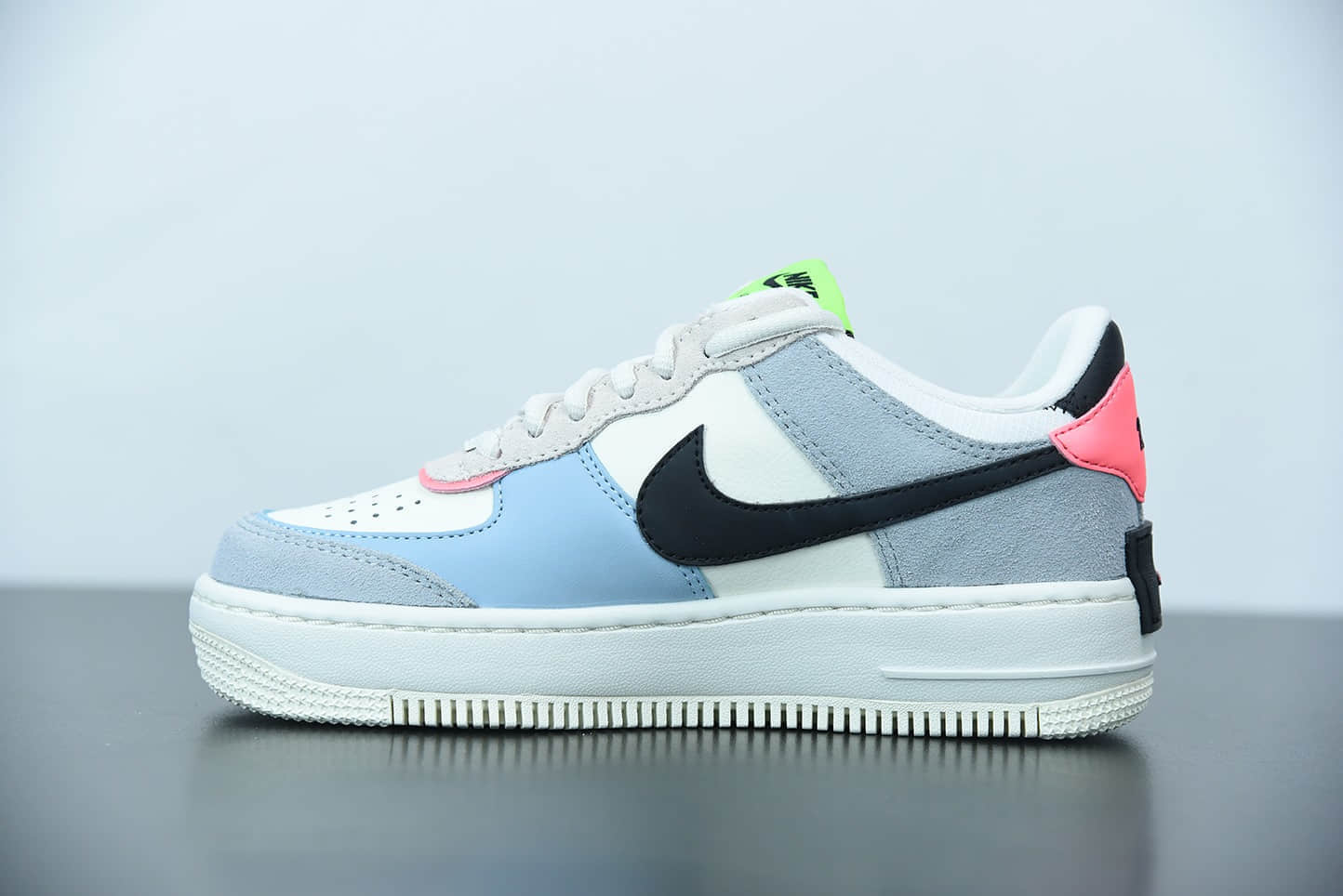 耐克 Nike Air Force 1 Shadow 蓝粉绿解构系列空军一号马卡龙低帮运动休闲板鞋纯原版本 货号：CU8591-101
