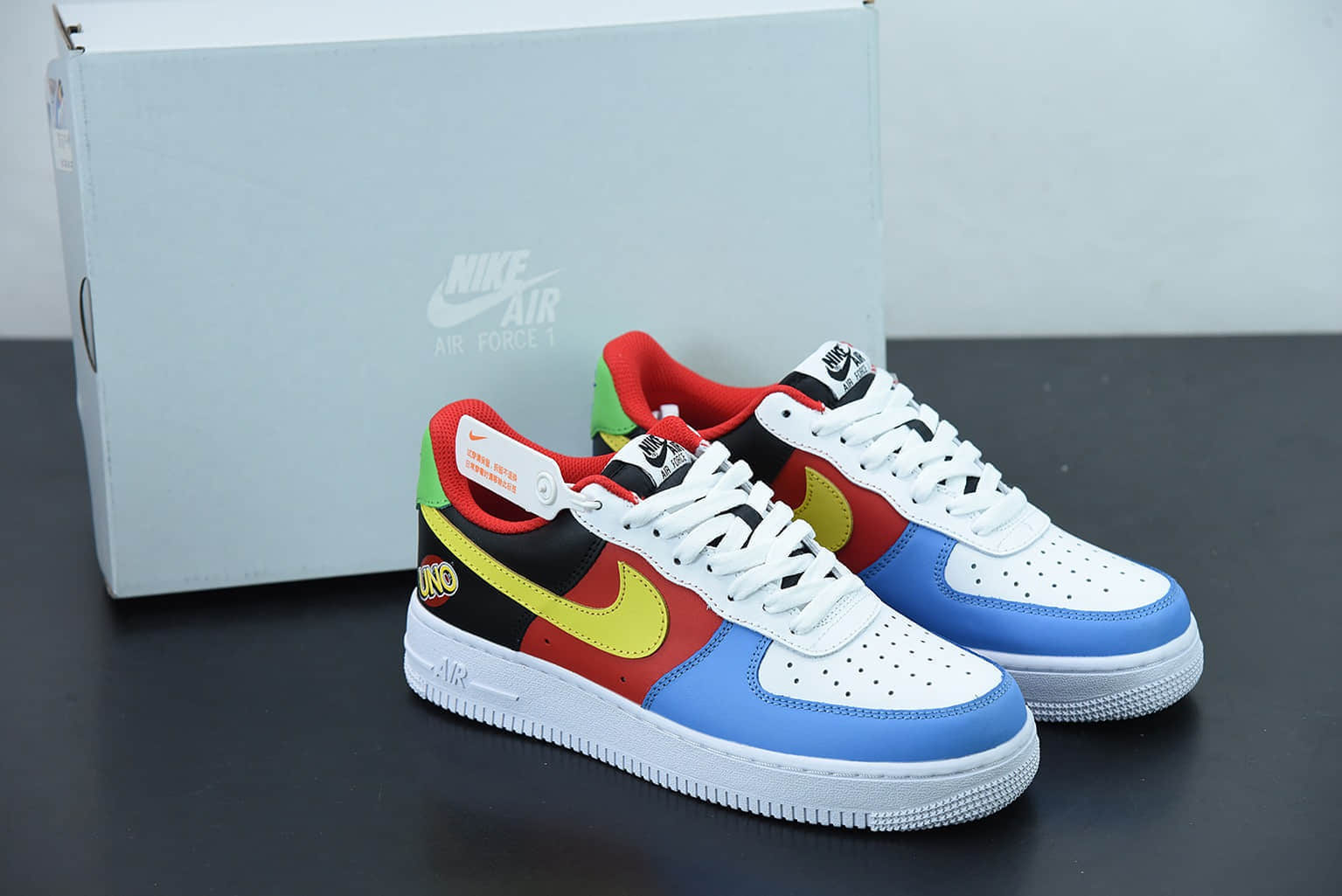 耐克 Nike Air Force 1'07 Low 黑红蓝空军一号低帮休闲板鞋纯原版本 货号： DC8887-100