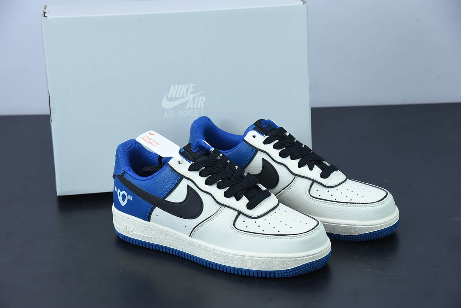 耐克 Nike Air Force 1'07 Low 情人节爱心米蓝炫彩“夜魔侠”空军一号低帮运动休闲板鞋纯原版本 货号: AL2236-300