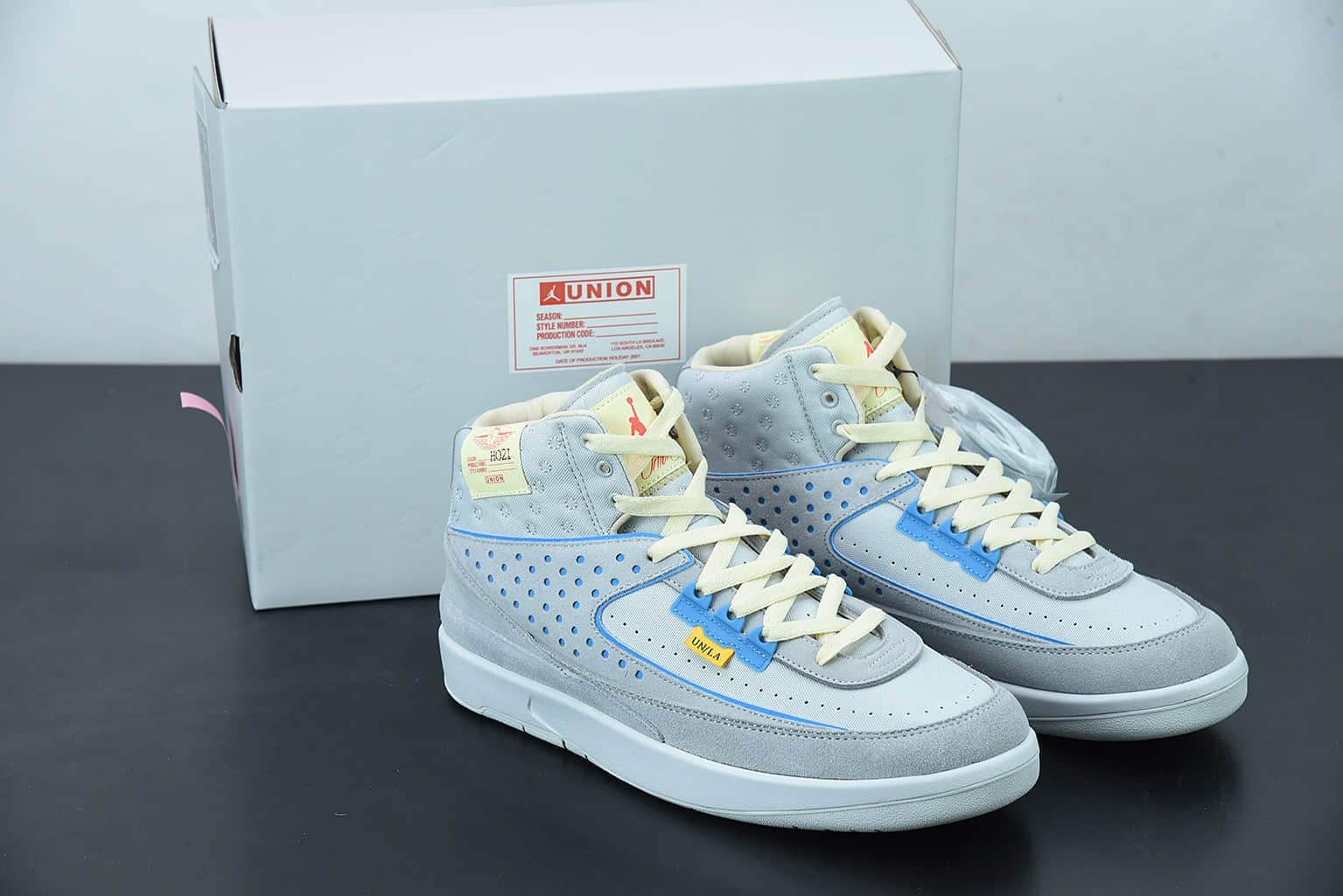 乔丹 Air Jordan Union LA x Air Jordan 2 GreyFog 高帮联名灰蓝篮球鞋纯原版本 货号:DN3802-001