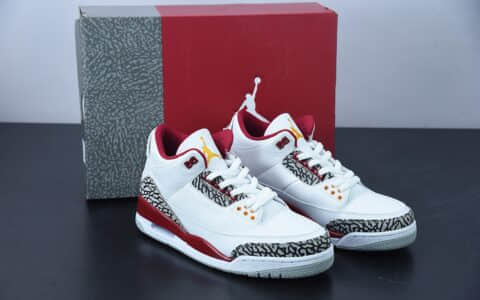 乔丹Air Jordan 3 Retro Cardinal AJ3白孔雀篮球鞋纯原版本 货号：CT8532-126