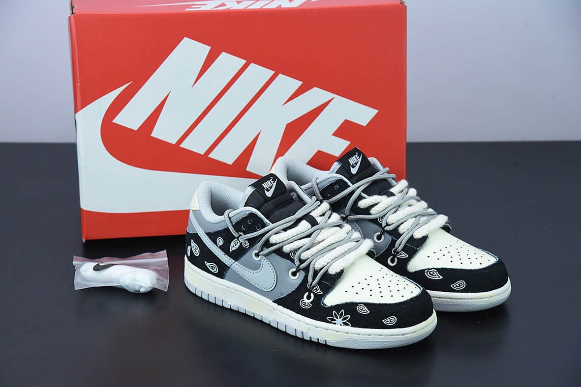 耐克 Nike SB Dunk Low 腰果花主题定制耐磨防滑低帮休闲板鞋纯原版本 货号：DH7913-001