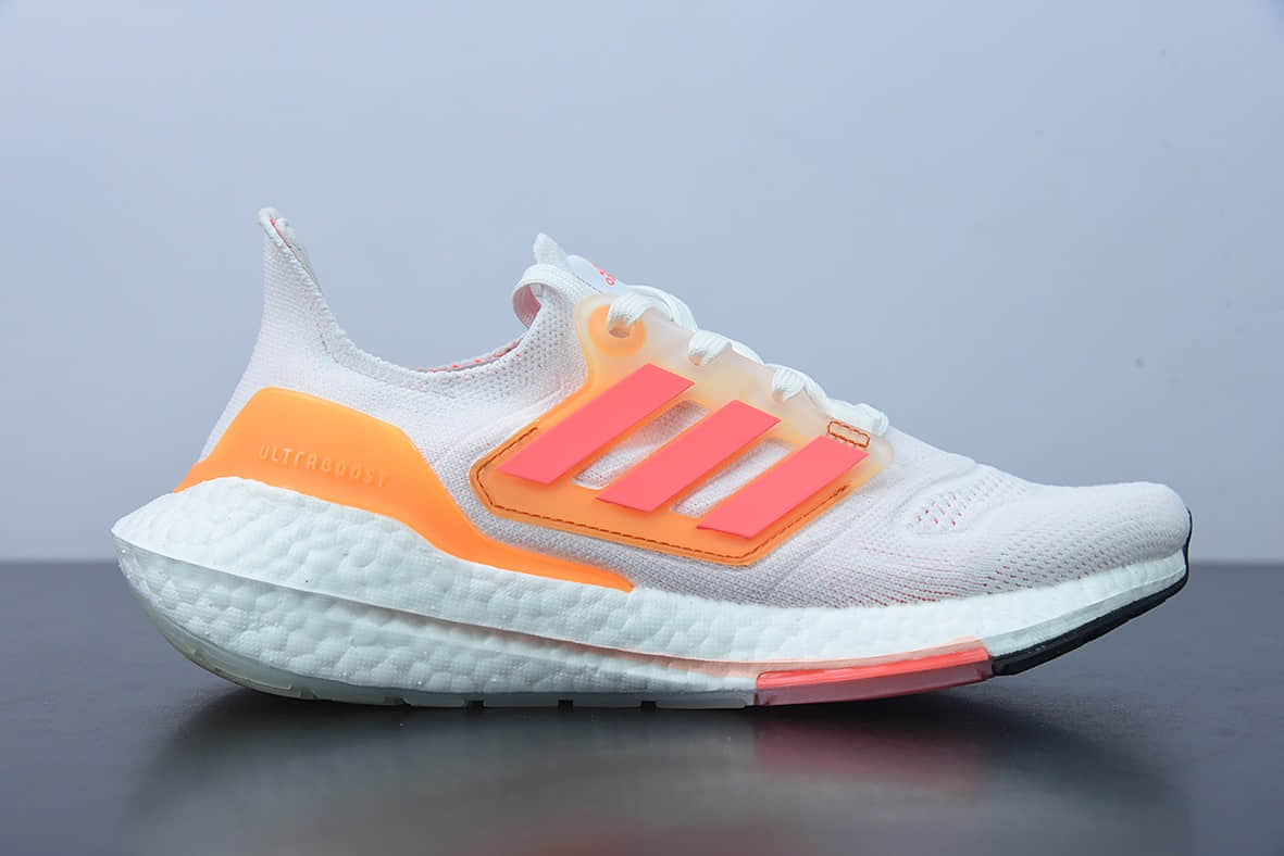 阿迪达斯 Adidas Ultra Boost 22 Consortium白橘新款8.0厚底爆米花跑鞋纯原版本 货号:GX5595