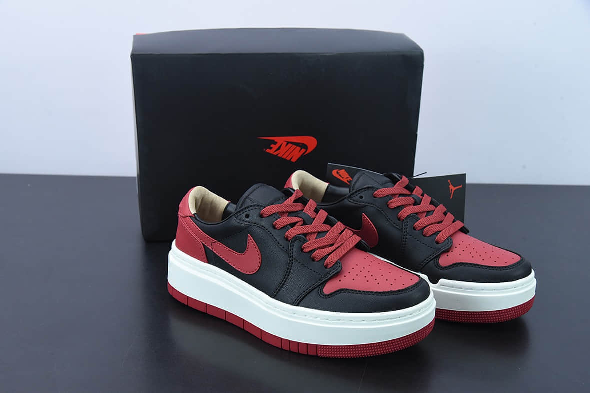 乔丹Air Jordan 1 Elevate Low SE 黑红脚趾小禁穿厚底增高休闲板鞋纯原版本 货号:DQ1823-006
