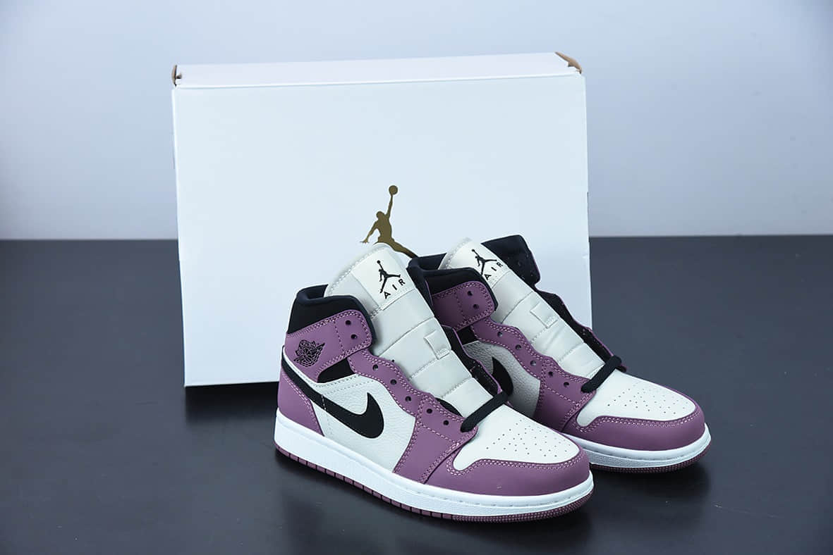 乔丹Air Jordan 1 Mid AJ1乔1浆果粉中帮文化篮球鞋纯原版本 货号:DC7267-500