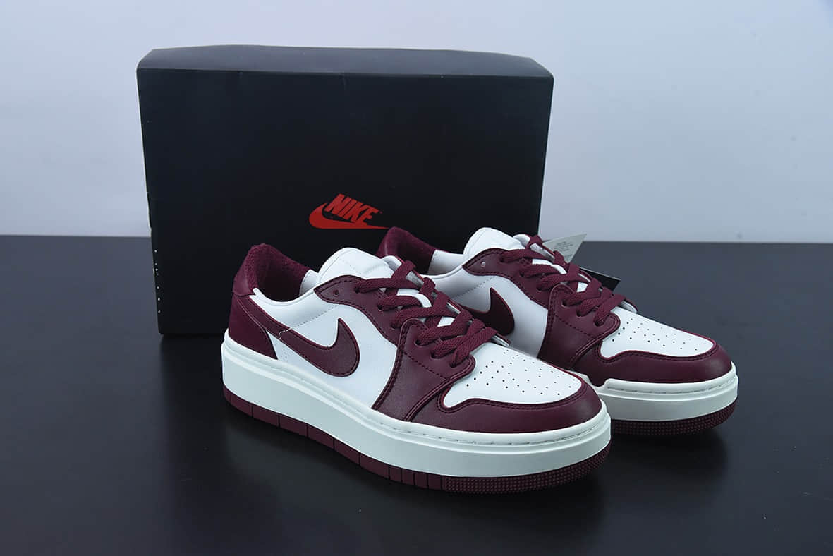 乔丹Air Jordan 1 Elevate Low SE Wolf Grey 小AJ 酒红厚底复古篮球鞋纯原版本 货号：DH7004-161