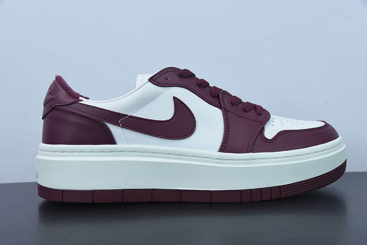 乔丹Air Jordan 1 Elevate Low SE Wolf Grey 小AJ 酒红厚底复古篮球鞋纯原版本 货号：DH7004-161