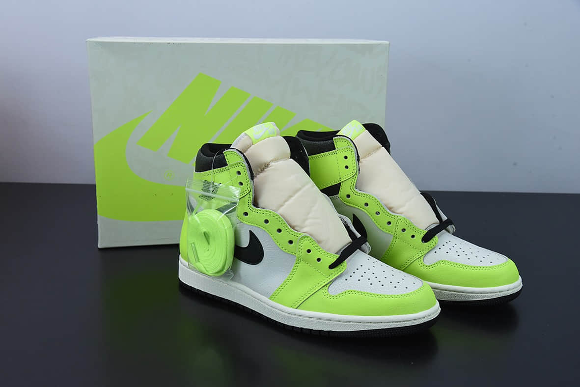 乔丹Air Jordan 1 Volt AJ1乔1白绿高帮男子文化篮球鞋纯原版本 货号:555088-702