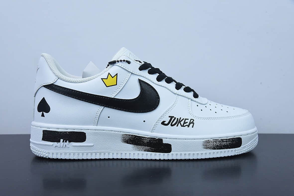 耐克Nike Air Force 1 '07 LowWhiteBlackGraffiti白黑扑克牌涂鸦小权志龙”空军一号低帮休闲板鞋纯原版本 货号:315122-111