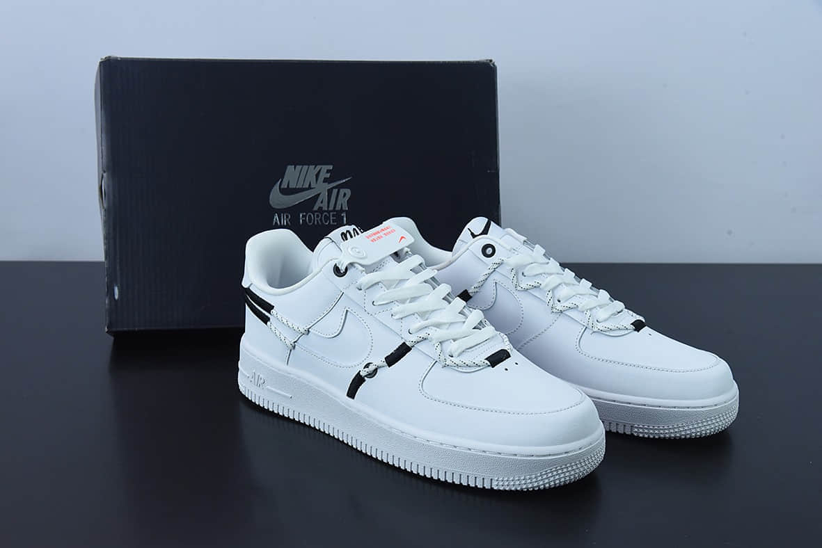 耐克Nike Air Force 1 Low 白黑抽绳空军一号低帮运动休闲板鞋纯原版本 货号：DH4408-103