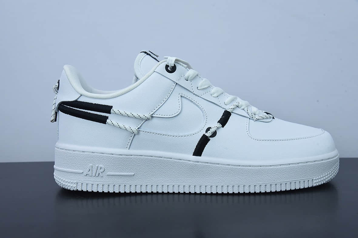 耐克Nike Air Force 1 Low 白黑抽绳空军一号低帮运动休闲板鞋纯原版本 货号：DH4408-103