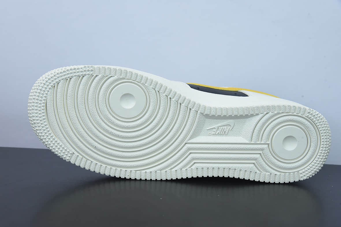 耐克Nike Air Force 1 Low 米白黄拼接米黑金空军一号低帮运动休闲板鞋纯原版本 货号:DD3117-100