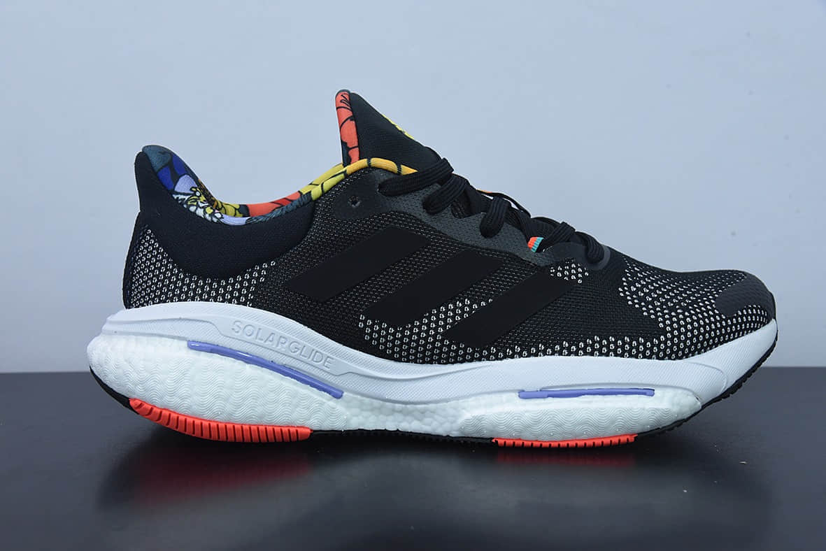 阿迪达斯Adidas Solar Glide 5 黑白桔超弹力爆米花中底休闲跑步鞋纯原版本 货号:GX5471