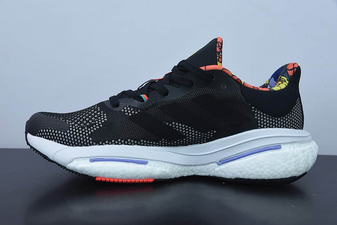 阿迪达斯Adidas Solar Glide 5 黑白桔超弹力爆米花中底休闲跑步鞋纯原版本 货号:GX5471