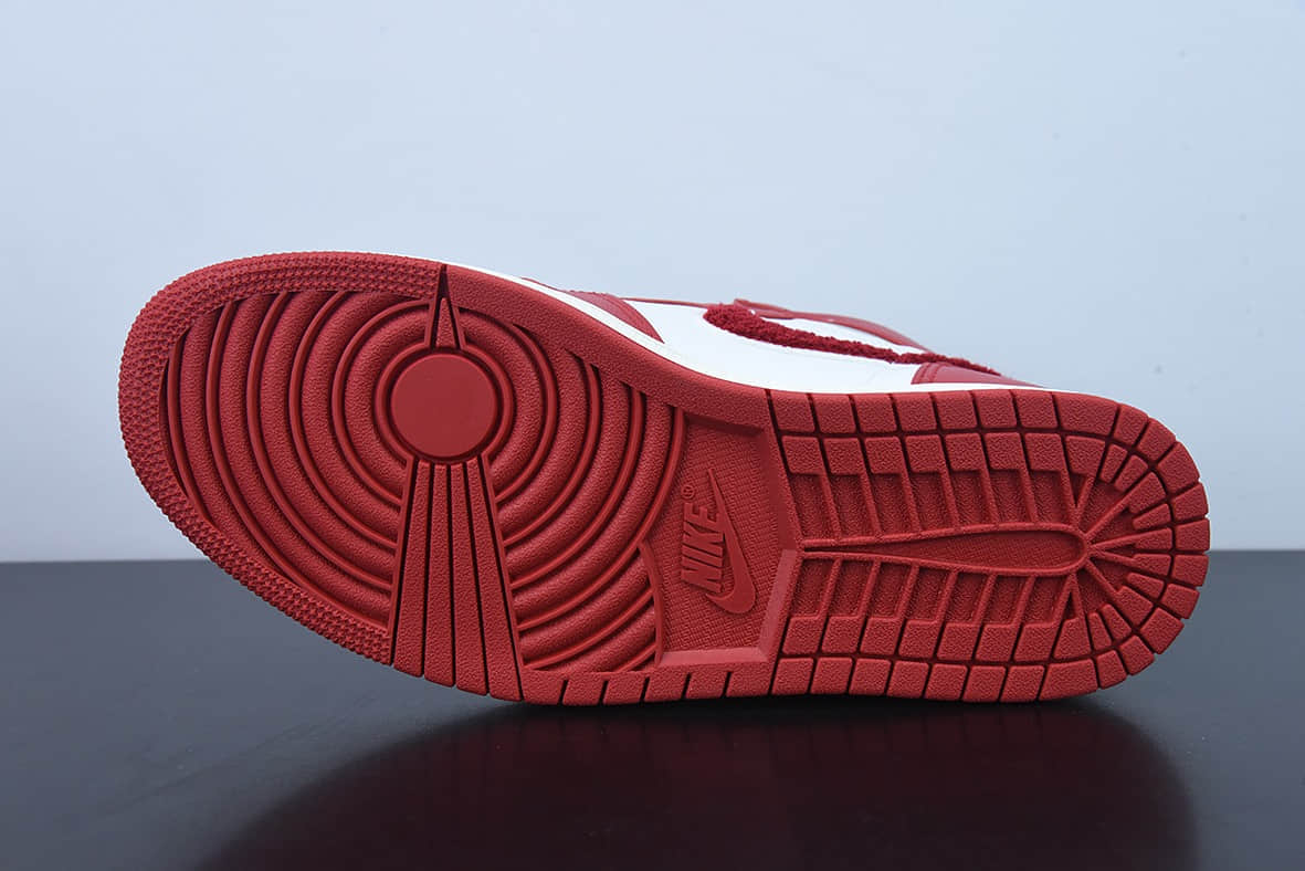 乔丹Air Jordan 1 High OG WMNS “Chenille” AJ1 乔丹1代白红灯芯绒高帮篮球鞋纯原版本 货号：DJ4891-061