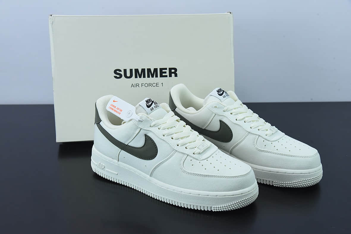 耐克Nike Air Force 1 '07 米军绿帆布3M反光空军一号低帮休闲板鞋纯原版本 货号:DG2296-008