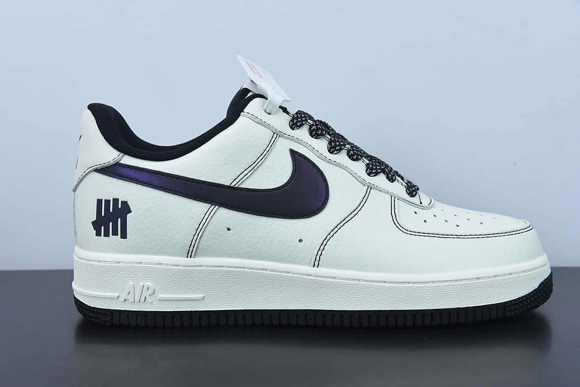 耐克Nike Air Force 1'07 LowMilk WhitePurple皮革米白反光镭射车线空军一号低帮休闲板鞋纯原版本 货号：312588-121