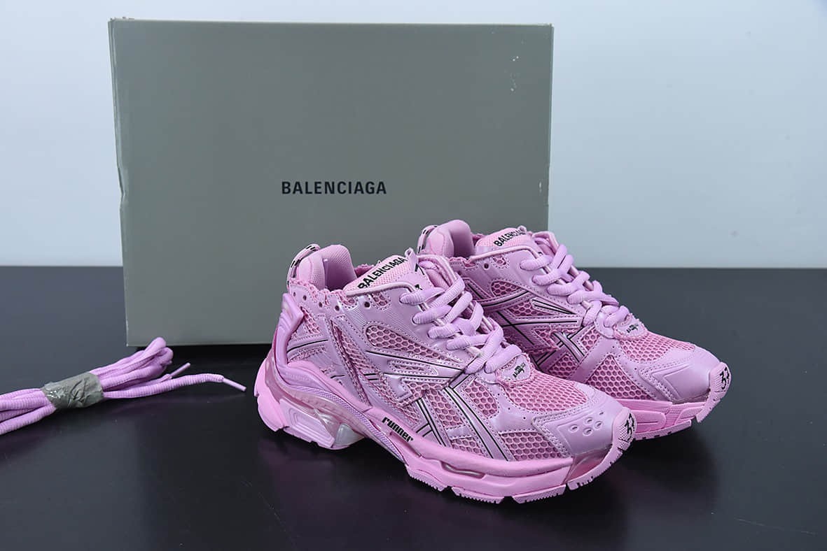 巴黎世家Balenciaga Runner粉色运动鞋纯原版本 货号:677402W3RB15000