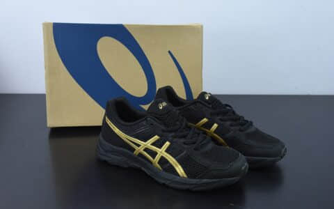 亚瑟士Asics Gel-Contend 4 抗衡4代黑金配色低帮城市休闲运动跑步鞋纯原版本 货号：T8D4Q-013