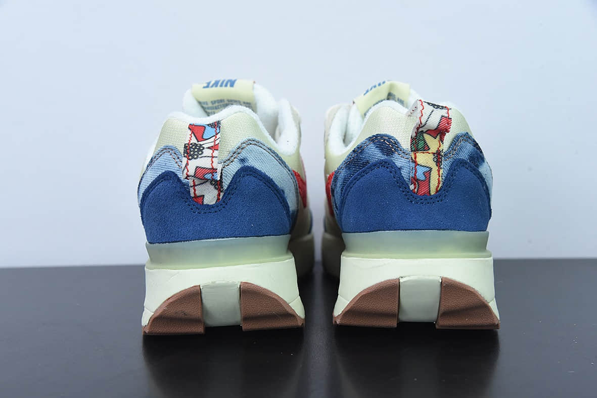 耐克Nike Air Max DawnOff WhiteRedDenim Blue黎明系列米红牛仔蓝低帮气垫鞋纯原版本 货号:DV1487-162