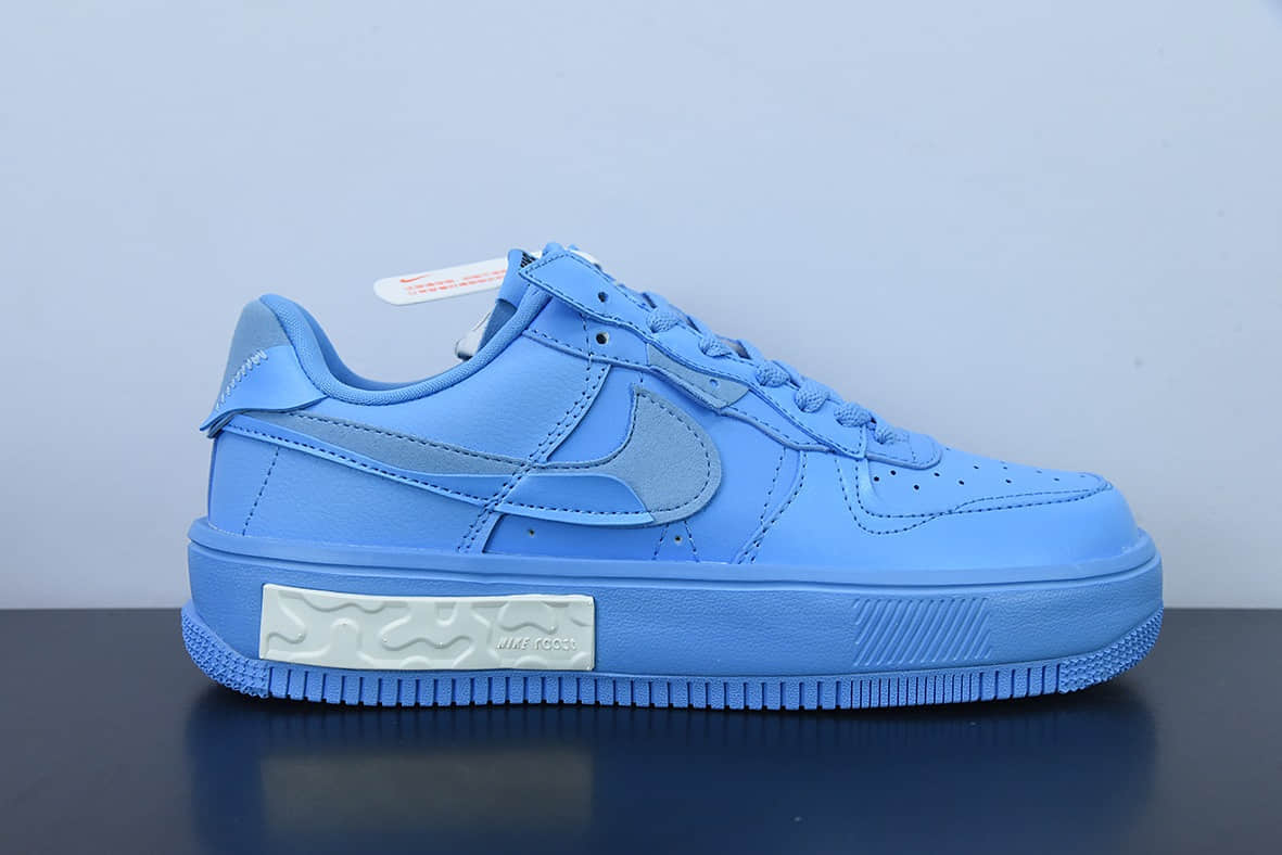 耐克Nike Air Force 1 Fontanka 白蓝全新时尚风丰塔卡系列空军一号低帮休闲板鞋纯原版本 货号：DH1290-400
