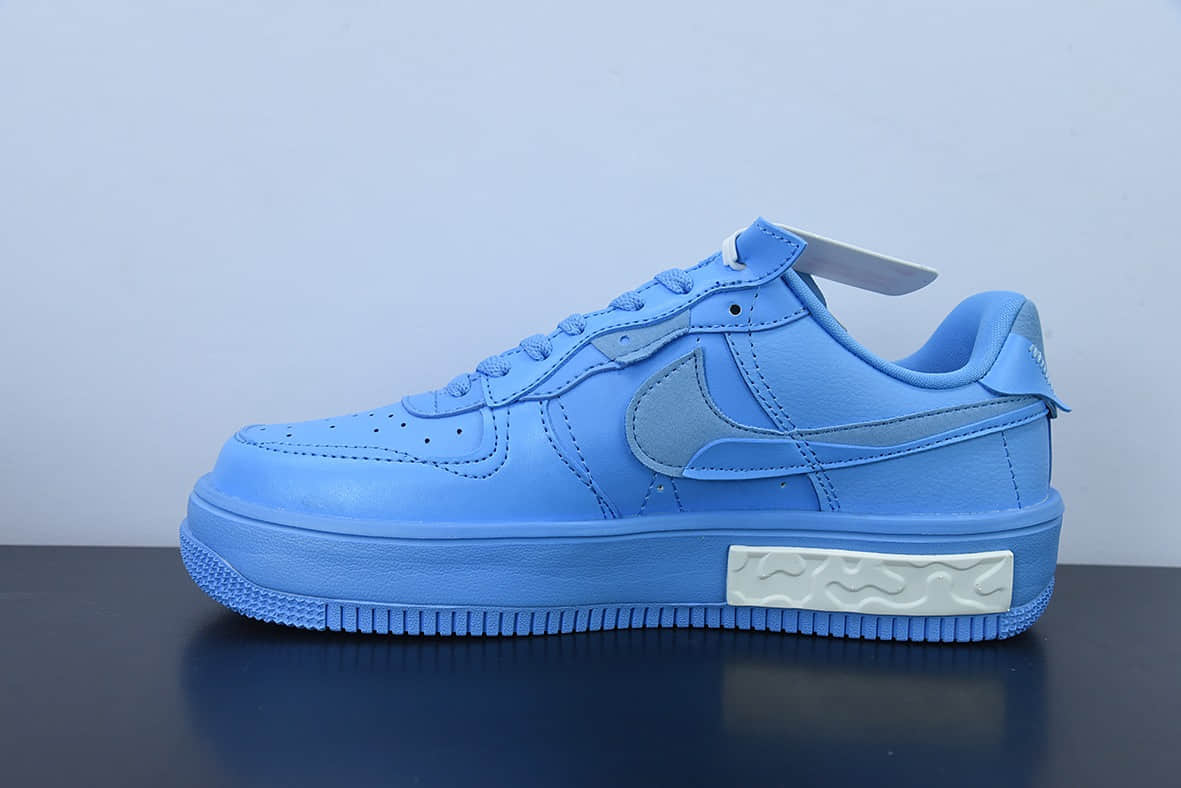 耐克Nike Air Force 1 Fontanka 白蓝全新时尚风丰塔卡系列空军一号低帮休闲板鞋纯原版本 货号：DH1290-400