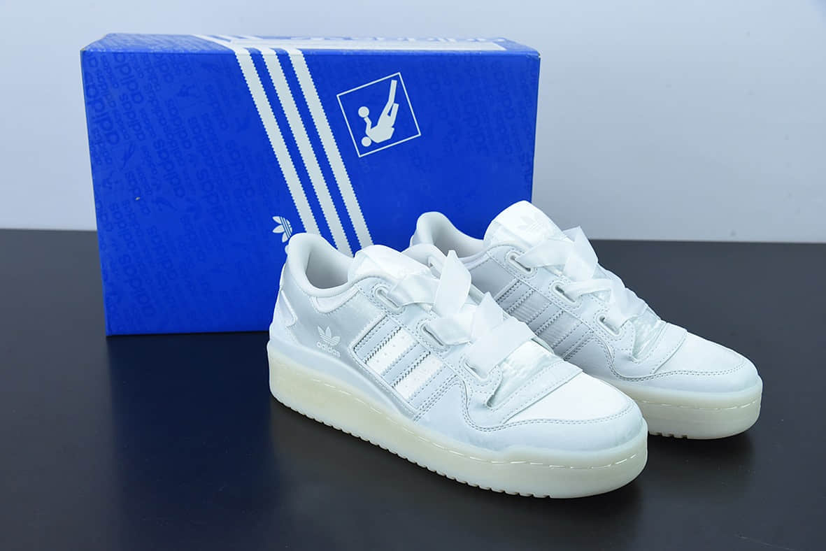 阿迪达斯Adidas Originals Forum 84 Low 罗马系列魔术贴“白丝绸蝴蝶结低帮复古休闲板鞋纯原版本 货号:H68194
