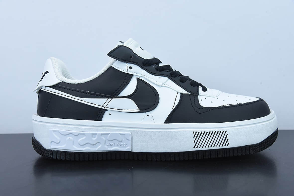 耐克Nike Wmns Air Force 1 FontankaBlackWhiteGrey皮革黑白深灰空军一号丰塔卡系列低帮休闲板鞋纯原版本 货号：CW6688-611