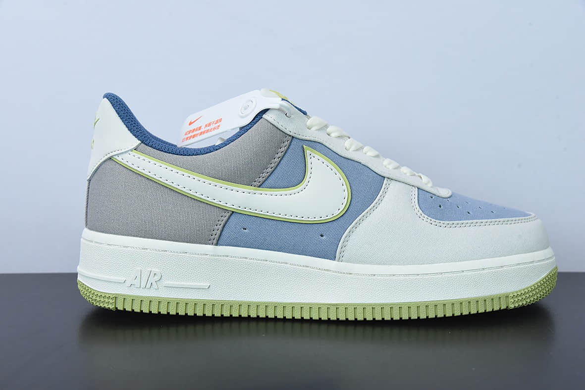 耐克Nike Air Force 1 '07 蓝绿布面空军一号低帮休闲板鞋纯原版本 货号:DG2296-025
