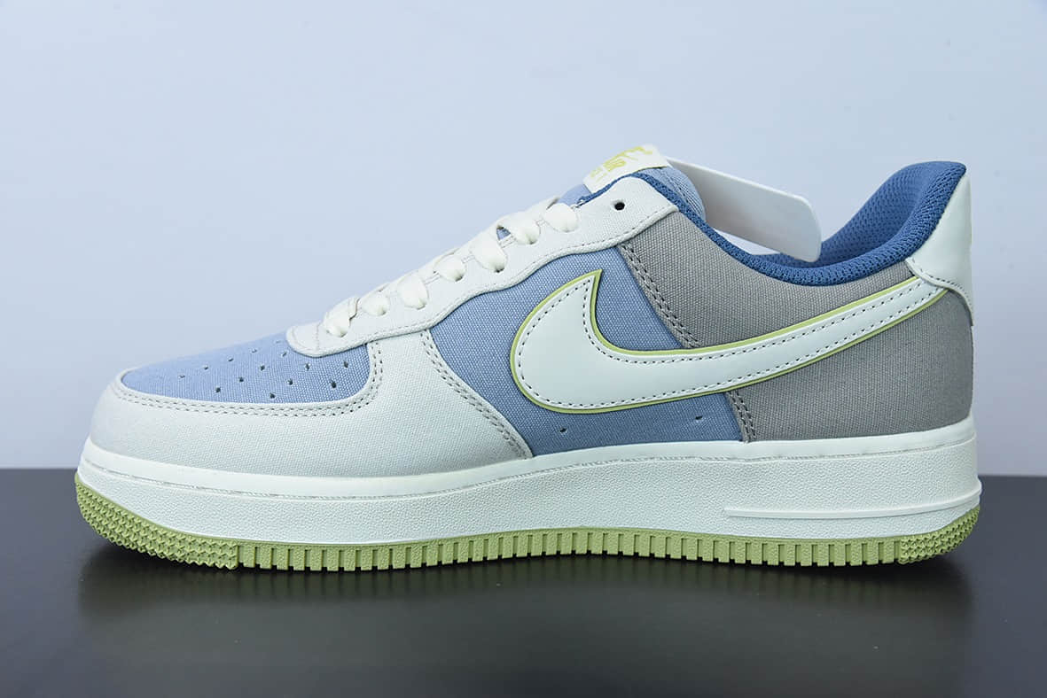 耐克Nike Air Force 1 '07 蓝绿布面空军一号低帮休闲板鞋纯原版本 货号:DG2296-025